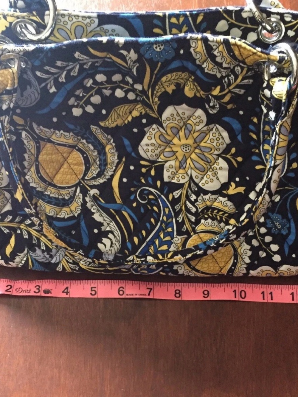 Vintage Vera Bradley Handbag with Crossbody Chain Strap in Ellie Blue - Picture 9 of 10